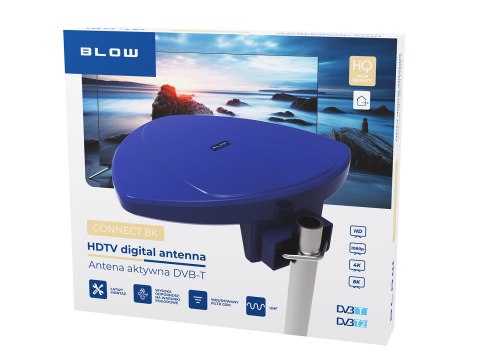 21-061# Antena dvb-t connect 8k aktywna zewnętrzna czarna
