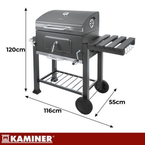 Grill ogrodowy z pokrywą 116x55x110cm Kaminer