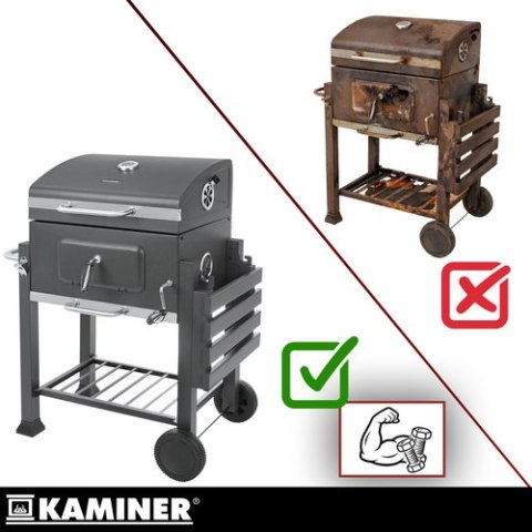 Grill ogrodowy z pokrywą 116x55x110cm Kaminer