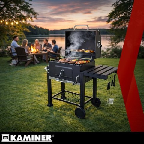 Grill ogrodowy z pokrywą 116x55x110cm Kaminer