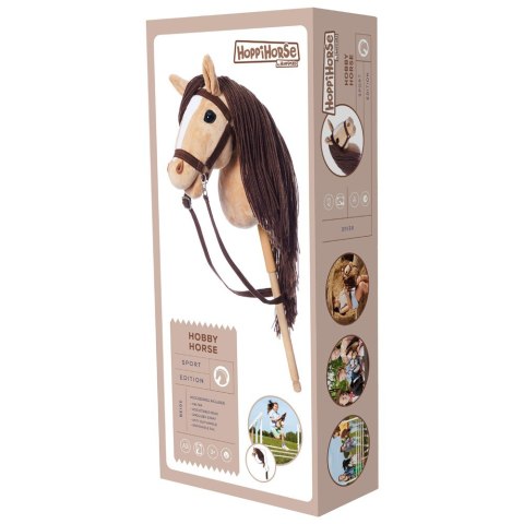 Koń na kiju hobby horse hoppihorse a3 beżowy, maść bułana