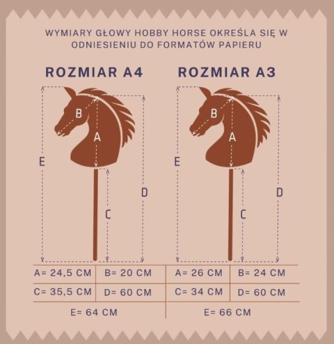 Koń na kiju hobby horse hoppihorse a4 beżowy, maść bułana