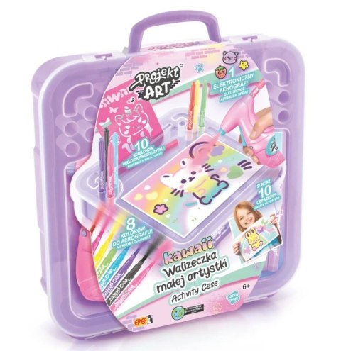 Projekt art - walizeczka małej artystki kawaii - kreatywny zestaw z elektronicznym aerografem