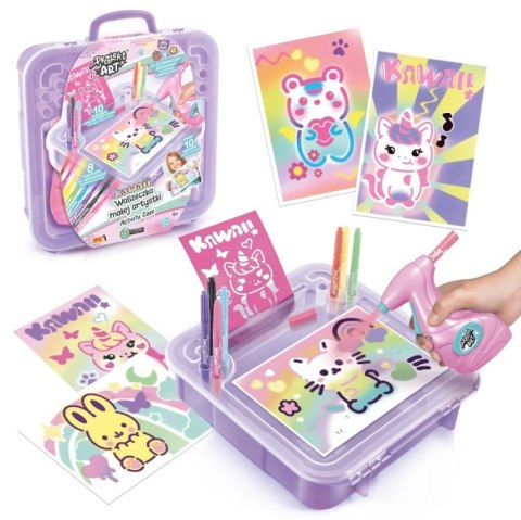 Projekt art - walizeczka małej artystki kawaii - kreatywny zestaw z elektronicznym aerografem