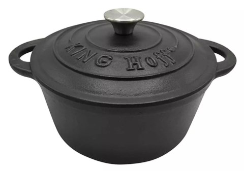 Garnek z pokrywą, żeliwo śr.24cm 4l czarny kinghoff