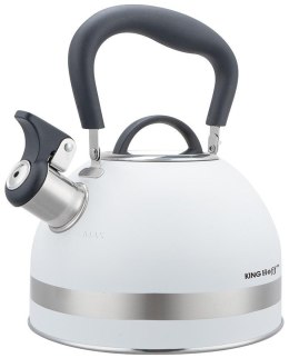 Czajnik z gwizdkiem, 1.8l, stali nierdzewnej, biały, kinghoff, kh-1852