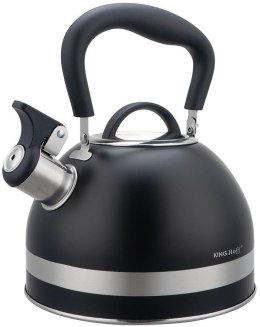 Czajnik z gwizdkiem, 1.8l, stali nierdzewnej, czarny, kinghoff, kh-1858