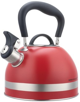 Czajnik z gwizdkiem, 1.8l, stali nierdzewnej, czerwony, kinghoff, kh-1853