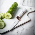 Noże kuchenne w stojaku, kolor biały, z brązowym wzorem, zestaw 6 elementów, klausberg, kb-7769
