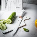 Noże kuchenne w stojaku, kolor biały, z brązowym wzorem, zestaw 6 elementów, klausberg, kb-7769