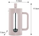 Zaparzacz do kawy/herbaty z dociskiem poj. 0,35l, w kolorze jasnoróżowym kb7744