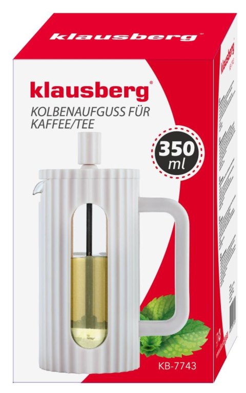 Zaparzacz do kawy/herbaty z dociskiem poj. 0,35l w kolorze jasnoszarym kb7743