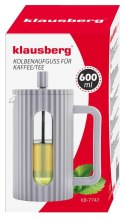 Zaparzacz do kawy/herbaty z dociskiem poj. 0,60l w kolorze szarym kb7747