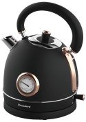 Czajnik elektryczny z termometrem, stal nierdzewna, czarny/rose gold 1,8l, 1850-2200w, klausberg, kb-7905