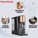 Dozownik gorącej wody, dyspenser, regulacja temperatury 45-100°c, czarny z różowym złotem, 2,2l, klausberg, kb-7879