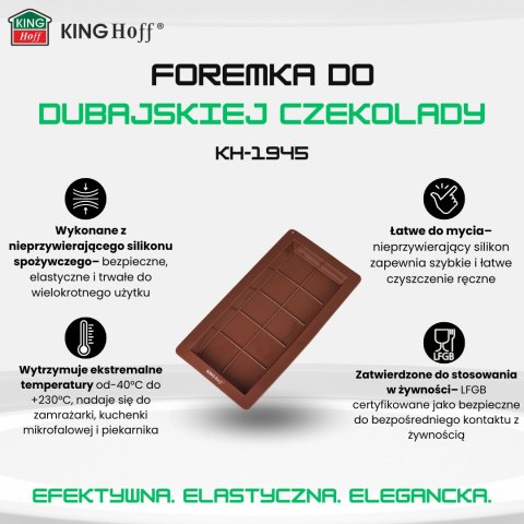 Forma silikonowa do czekolady dubajskiej, 25x13,5 cm, kinghoff, kh-1945
