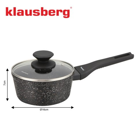 Rondel marmurowy 16 cm z pokrywką, nieprzywierający, klausberg kb-7986