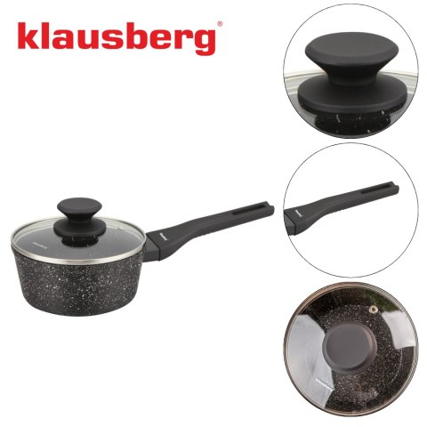 Rondel marmurowy 16 cm z pokrywką, nieprzywierający, klausberg kb-7986