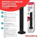 Wentylator kolumnowy z pilotem, czarny, 36 cal, klausberg