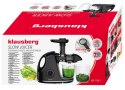 Wyciskarka wolnoobrotowa do owoców i warzyw, pozioma z uchwytem, 150w, czarna, klausberg, kb-7861