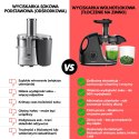 Wyciskarka wolnoobrotowa do owoców i warzyw, pozioma z uchwytem, 150w, czarna, klausberg, kb-7861
