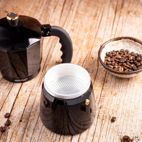 Zaparzacz do kawy espresso, aluminium, 12 filiżanek ,czarny/rose gold, kinghoff, kh-1885