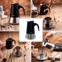Zaparzacz do kawy espresso, stal nierdzewna, 4 filiżanki, czarny/srebrny, klausberg, kb-7844