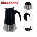 Zaparzacz do kawy espresso, stal nierdzewna, 4 filiżanki, czarny/srebrny, klausberg, kb-7844