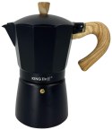 Zaparzacz do kawy espresso z aluminium, 6 filiżanek, czarny/drewnopodobny, kinghoff, kh-1886