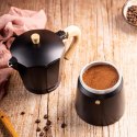 Zaparzacz do kawy espresso z aluminium, 6 filiżanek, czarny/drewnopodobny, kinghoff, kh-1886