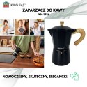 Zaparzacz do kawy espresso z aluminium, 6 filiżanek, czarny/drewnopodobny, kinghoff, kh-1886