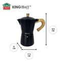 Zaparzacz do kawy espresso z aluminium, 6 filiżanek, czarny/drewnopodobny, kinghoff, kh-1886