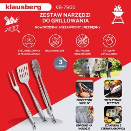 Zestaw do grillowania, 3 elementy, stal nierdzewna, klausberg, kb-7900