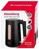 Czajnik elektryczny, kolor czarny/różowe złoto, 1,7l, klausberg, kb-7889