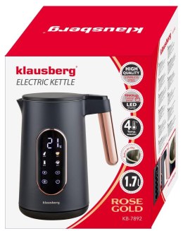Czajnik elektryczny, kolor czarny/różowe-złoto, klausberg, kb-7892