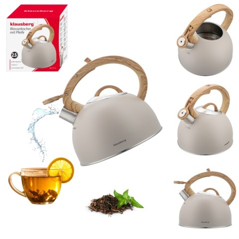 Czajnik tradycyjny 2.5l, bezowy klausberg