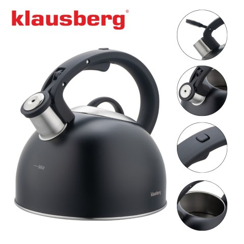 Czajnik tradycyjny 2.5l, czarny klausberg