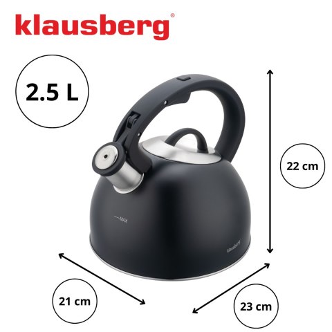 Czajnik tradycyjny 2.5l, czarny klausberg