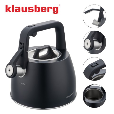 Czajnik tradycyjny 2.5l, czarny klausberg
