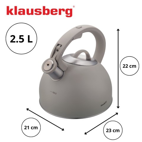 Czajnik tradycyjny 2.5l, szary klausberg