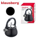 Czajnik z gwizdkiem, stal nierdzewna, czarny ze srebrnymi elementami, 2,8l, klausberg, kb-7918