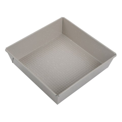 Forma kwadratowa 24×24×6 cm, stal węglowa, powłoka marmurkowa nieprzywierająca, beżowa, kinghoff, kh-1974
