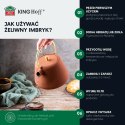 Imbryk żeliwny z sitkiem, emaliowane wnętrze, 1l, rdzawy z brokatem, złote elementy, kinghoff, kh-1934