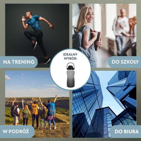 Butelka na wodę 2l, ze słomką, bpa-free, szczelna, kinghoff kh-2009