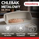 Chlebak, metalowy korpus, klapa z polistyrenu, 45×28,5×17cm, beżowy, klausberg, kb-7932