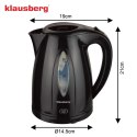 Czajnik elektryczny 1,2 l, czarny, szybkie gotowanie, klausberg