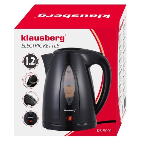 Czajnik elektryczny 1,2 l, czarny, szybkie gotowanie, klausberg