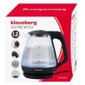 Czajnik elektryczny, szklany, 1,2 l, led, klausberg kb-9003