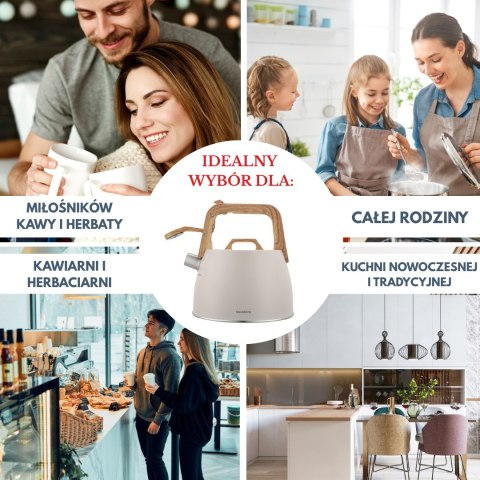 Czajnik tradycyjny 2.5l, bezowy klausberg