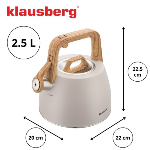 Czajnik tradycyjny 2.5l, bezowy klausberg